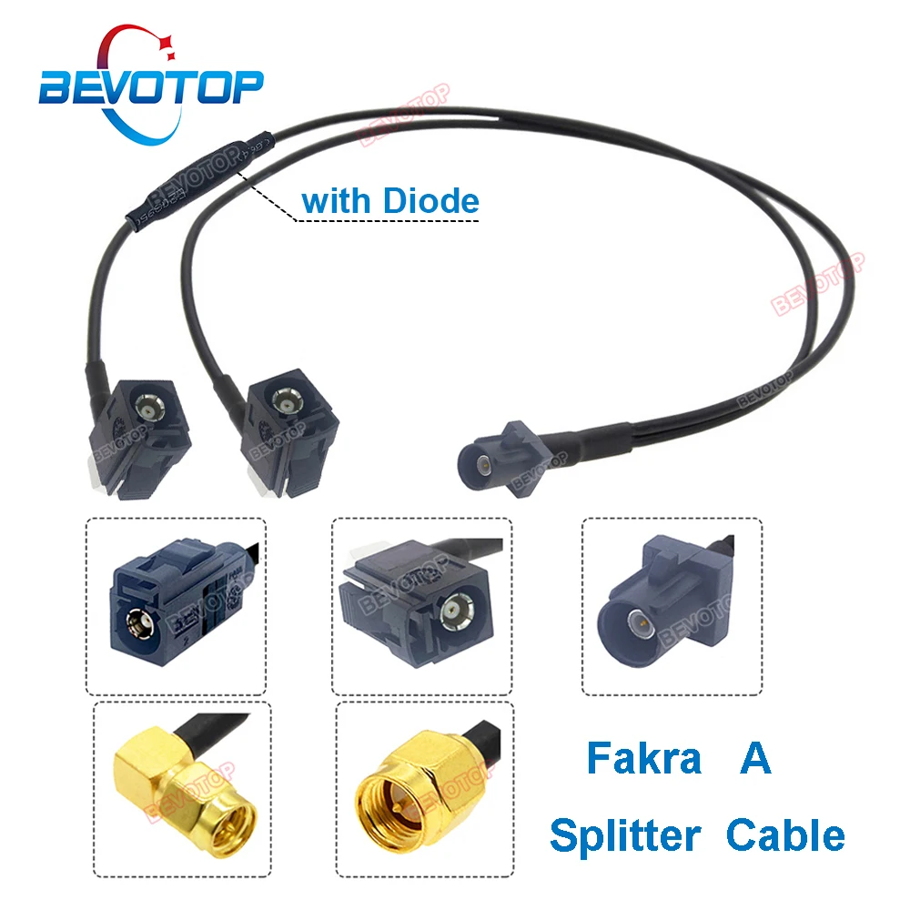 

Разветвитель Fakra, разъем A папа-Fakra, разъем A мама/SMA папа, кабель 1-2 типа Y с диодом RG174, перемычка удлинителя для автомобиля
