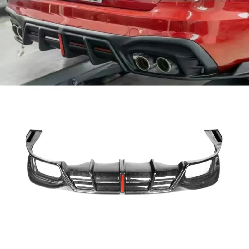 

Real Carbon Fiber Rear Bumper Diffuser with LED Light for Audi A4 S4 B10 S-Line 2021-2024 A Style Auto Upgrade