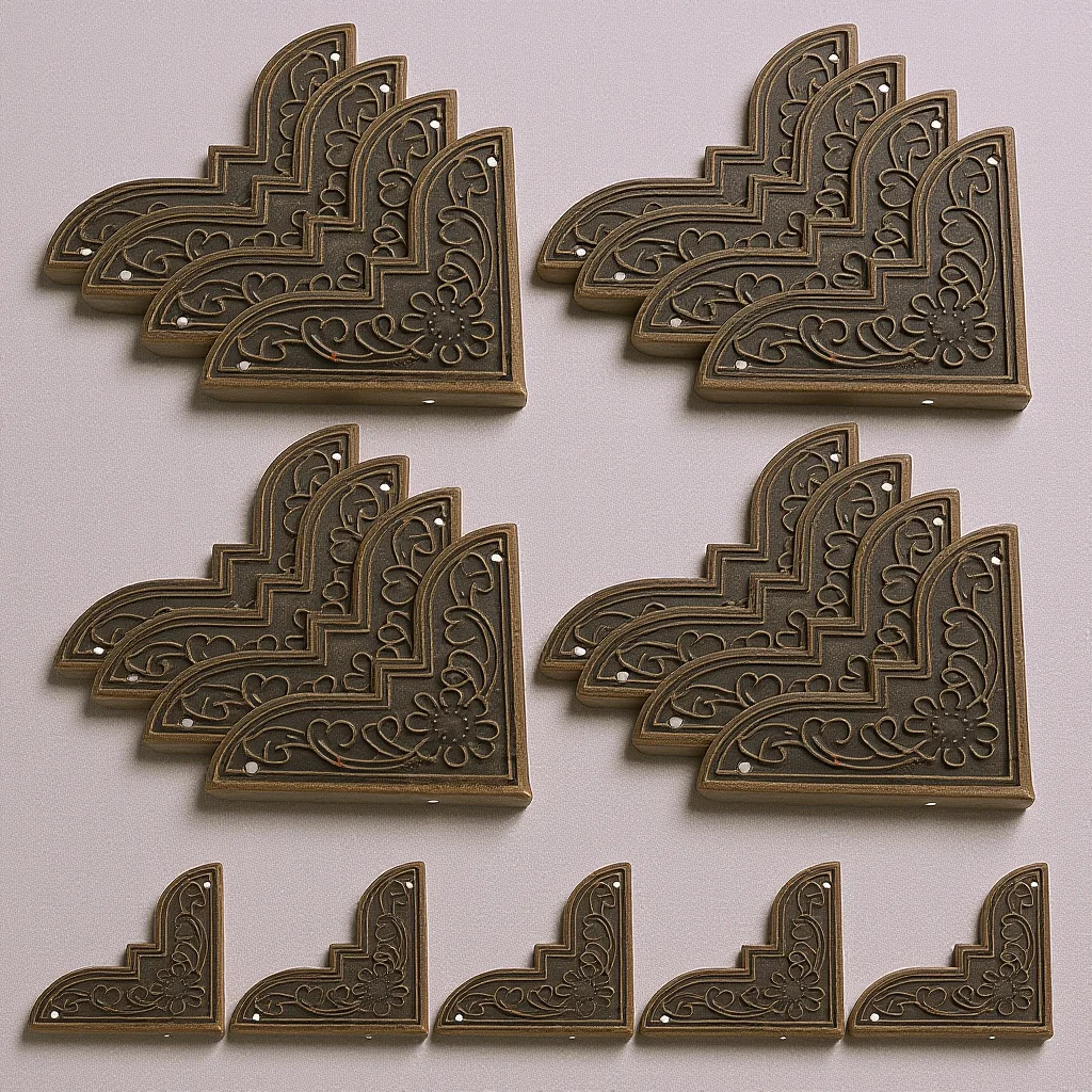 

20Pcs Retro Metal Box Corner Protectors Decorative Edge Guards for Wooden Jewelry Vintage Box Protective Guards
