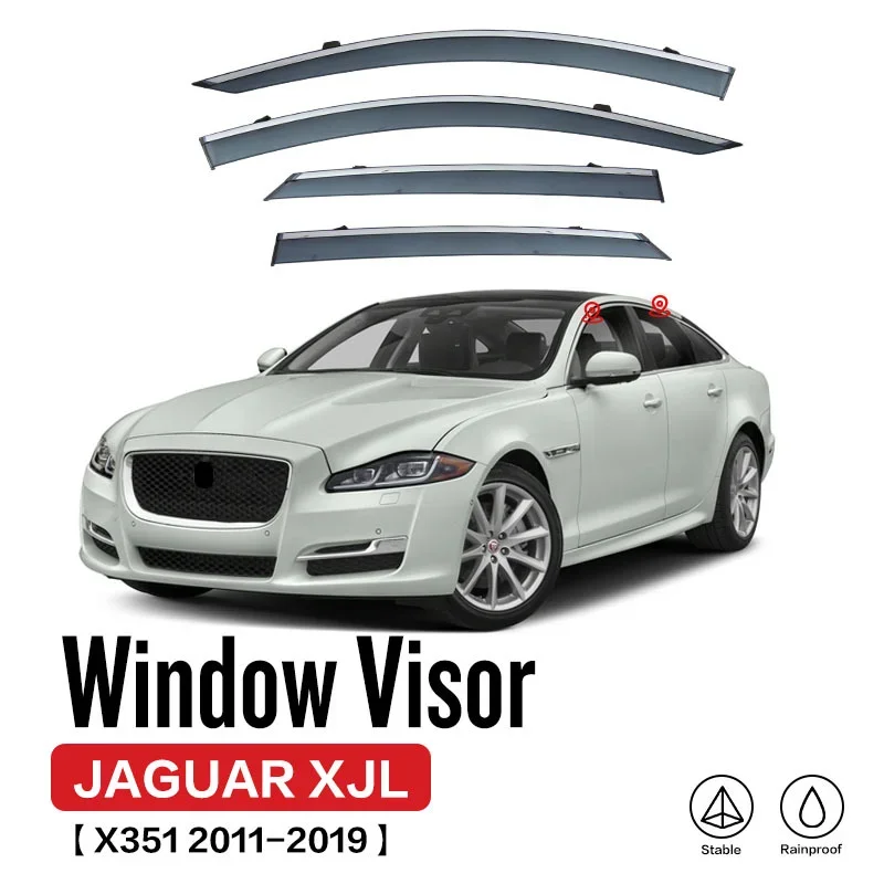 Door Visor For JAGUAR XJL X351 2011-2019 Window Visor Vent Wind Deflectors Visors Rain Guard Shades Visor