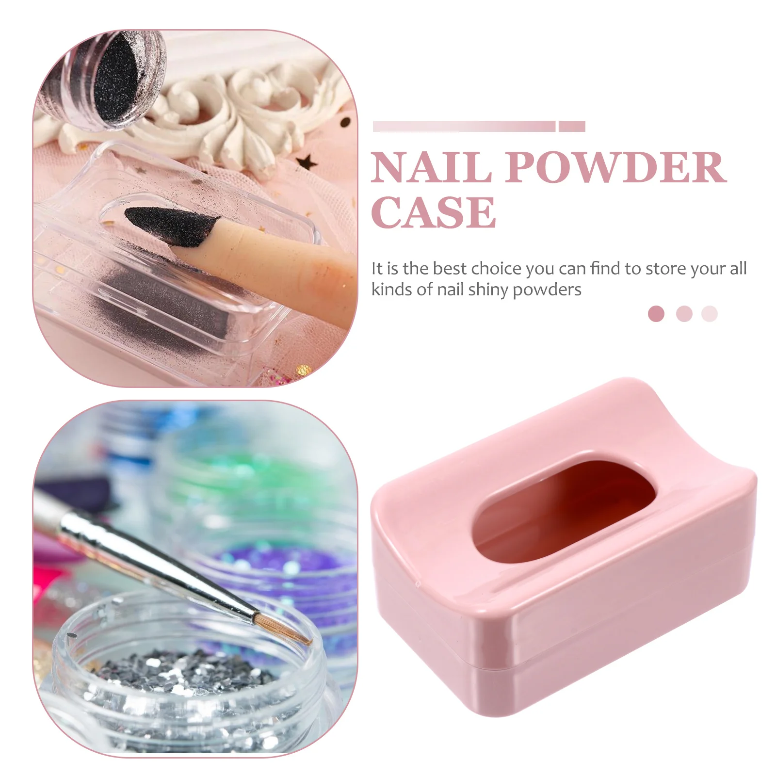 Glitter Storage Box Manicure Container Nail Gel Polish Powder Case DIY Tools