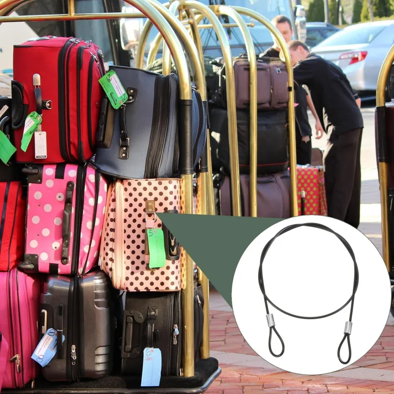 ล็อคความปลอดภัย 10 ชิ้น, เชือกลวดสแตนเลสพร้อมห่วงคู่ |   รั้วบ้านเกรทโฮมส์(สีดำ 2=ฟุต 2 มม