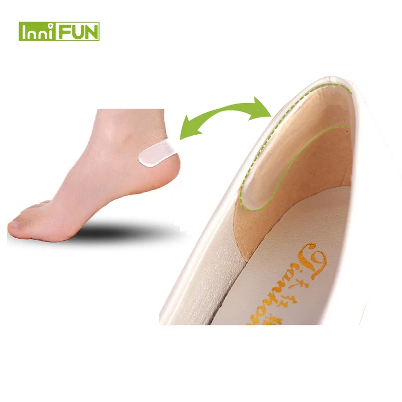 2Pairs Self-adhesive Transparent Silicone Gel Heel Cushion Foot Patch Shoes Pads Insole Protector Sticker Pads Foot Care Tools