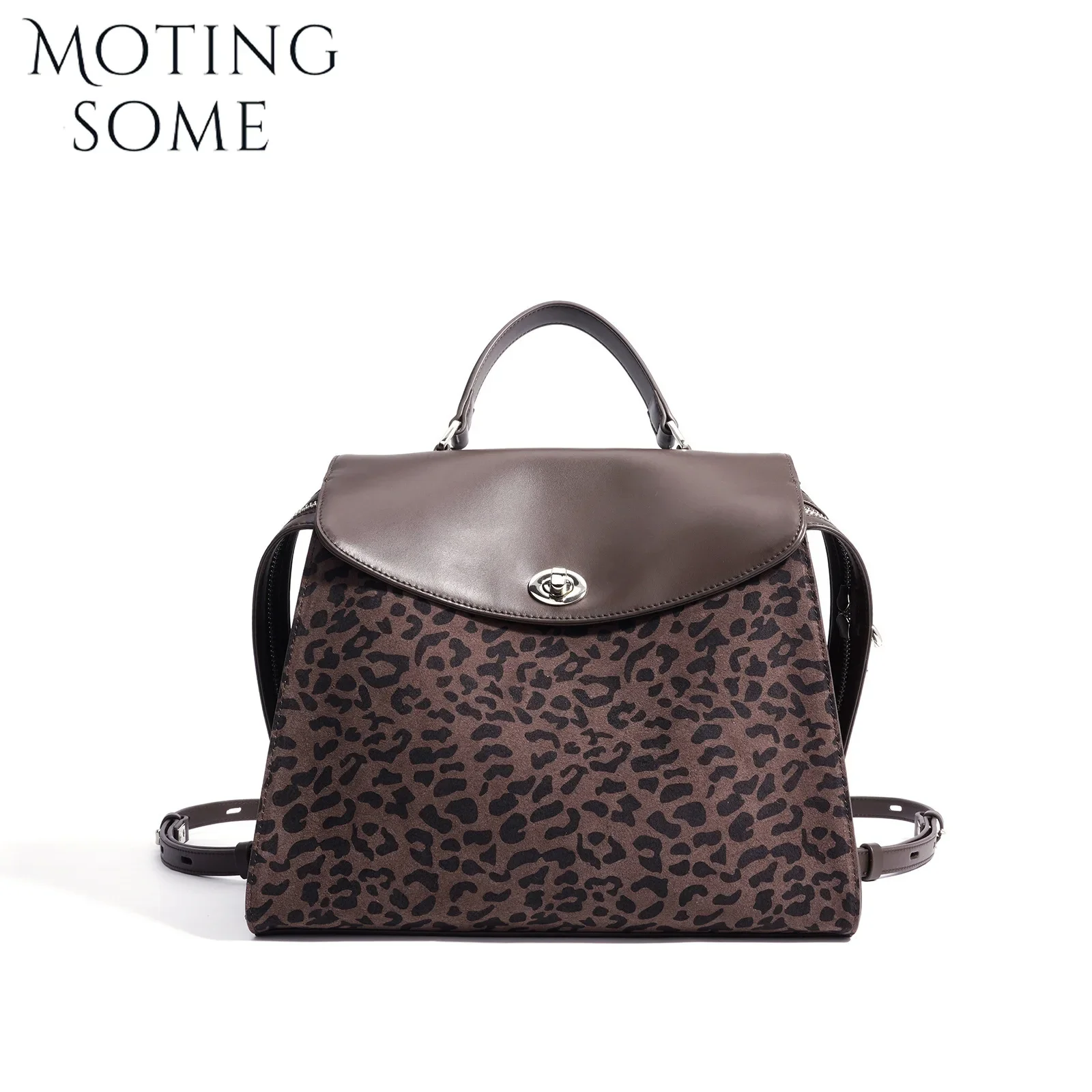 Motingsome Autumn and Winter Matte Leopard Print Backpack Women Niche Large-capacity Versatile Back Pack Vintage Lady Bags New