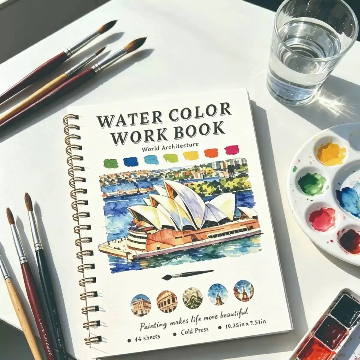 Watercolor Painting Workbook: Beginner's Watercolor Coloring Book, Exquisite Floral Cotton Coloring Book Art Craft Gift Adult
