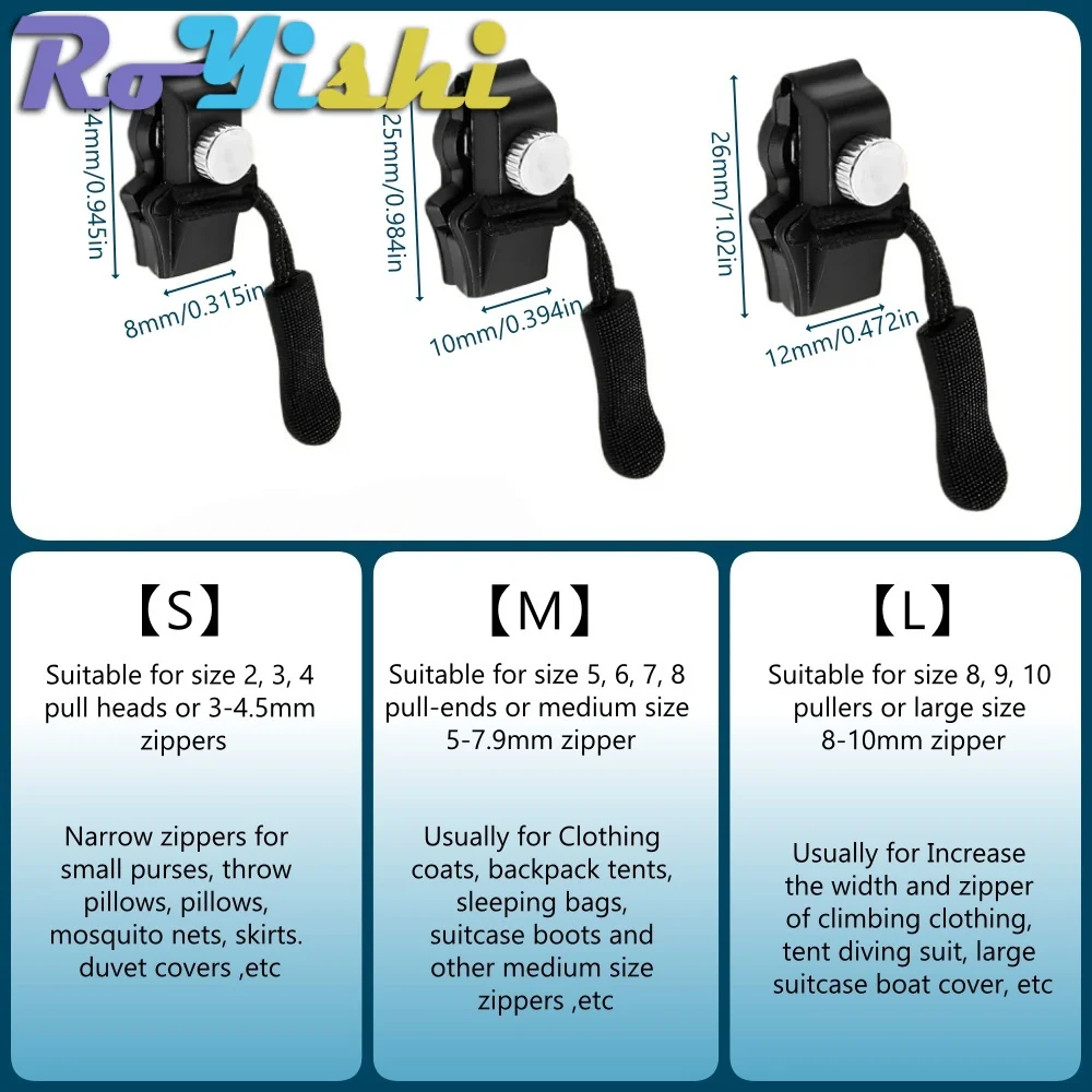 3-60pcs Universal Zipper Quick Repair Slider - Easy to Install Seamless Replacement Zipper Head for Jackets, Luggage and More