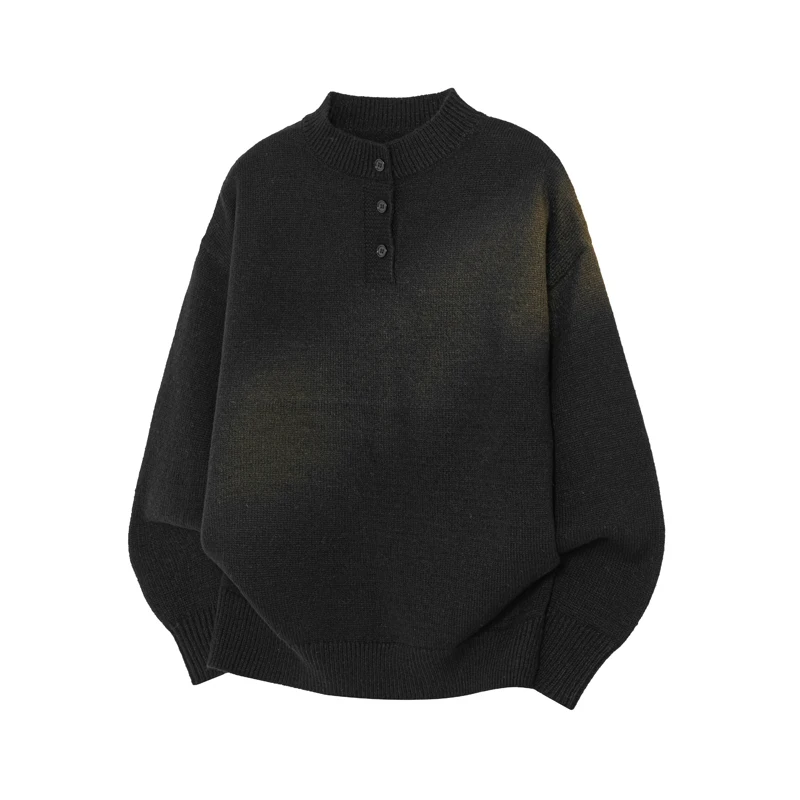 الشتاء سترة سوداء الرجال الدافئة موضة عادية بلوفر مغزول الرجال الكورية فضفاضة طويلة الأكمام سترة رجالي البلوز الملابس M-3XL