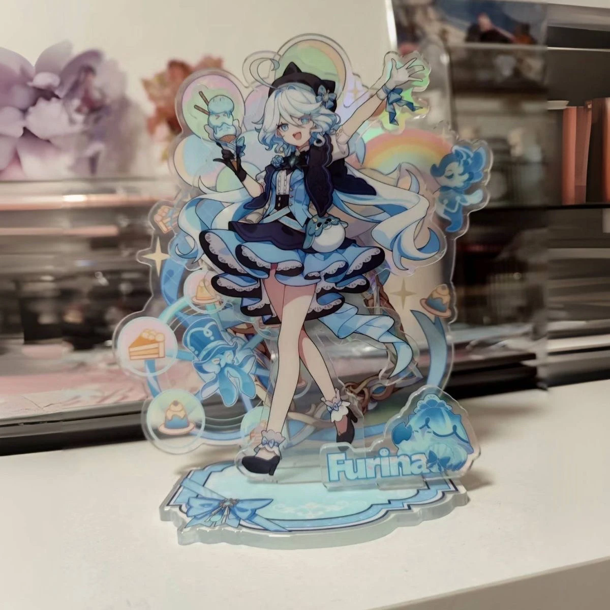 

Аниме Furina Focalors Genshin Impact Theme, акриловая фигурка BL, подставка, модель, тарелка, игра, косплей, мультяшный декор для рабочего стола