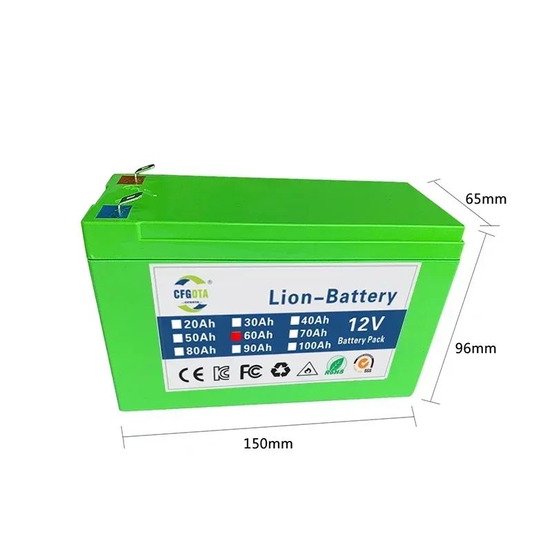 Imagem -02 - Carregador de Bateria Recarregável de Íon de Lítio Bateria de Ciclo Profundo para Scooters de Crianças Display Bms Power 12v 100ah Novo