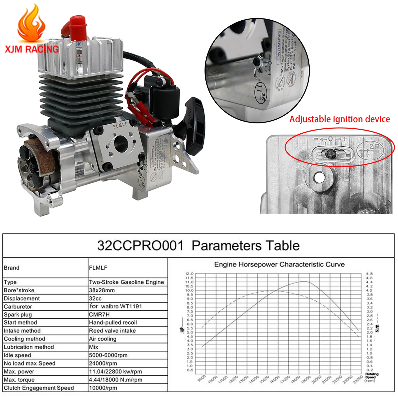 Rc Auto CNC 29CC 9.5HP of 32cc 11HP Reed Case 4 Bolt PRO Motor voor 1/5 HPI ROFUN ROVAN KM BAJA 5B 5T 5SC Losi 5ive T FG RedCat
