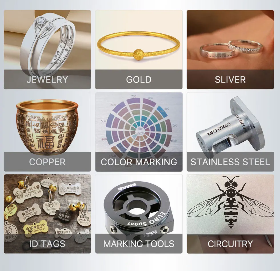 Custom Gift Ring Necklace Portable Fiber Laser 3D Marking Machine 30W-80W DXF/PLT Multifunctional Metal  Control System Air