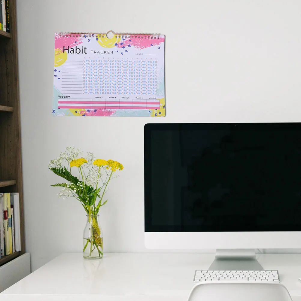 2Pcs Undated Habit Tracker Planner Versatile Schedule Tracker for Daily Weekly Monthly Goals Journal Habit Journal