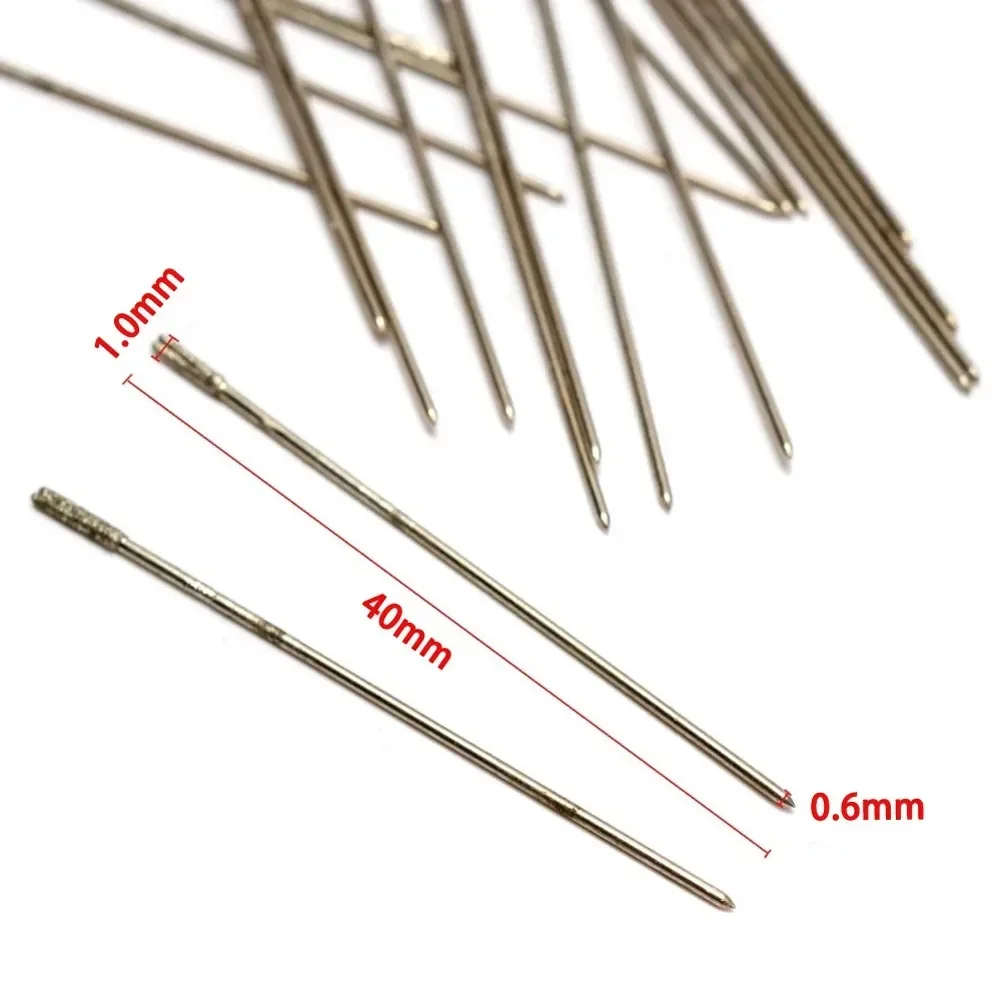 20pcs Mini Drill Bits 1.0mm Jade Punching Needle Diamond Grinding Bit For Electric Hand Drill Small Bench Drill