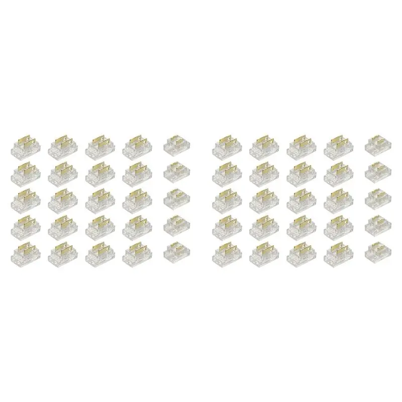 PZHI-50PCS 2-Pin 5Mm COB LED Strip Connector Kit For Strip-To-Wire And Strip-To-Strip Joints On 5V-24V DC LED Light Strip