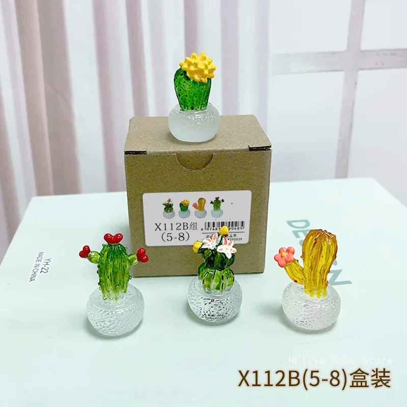 8 스타일 4 개/대 수지 즙이 많은 선인장 미니 녹색 식물 자동차 사무실 홈 거실 공예 크리 에이 티브 신선한 선인장 장식