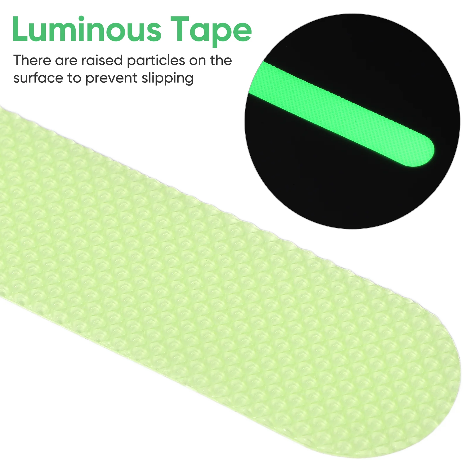 24 Pcs Pedal Anti-slip Strip Non Skid Tape Stickers Green Peva Steps Reflective Strips