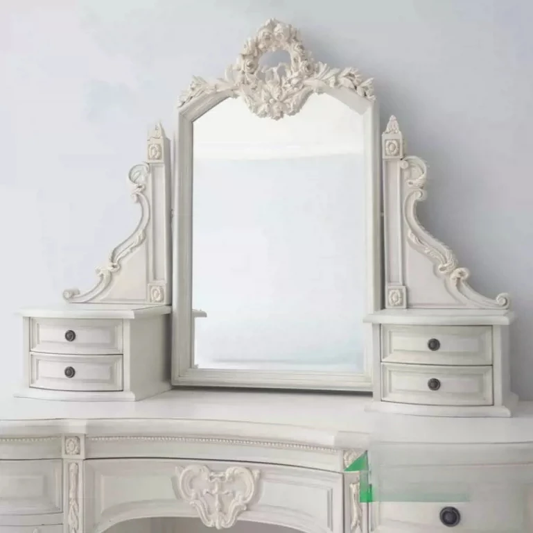 Solid wood carving flower dressing table dressing table Mediterranean bedroom solid wood furniture