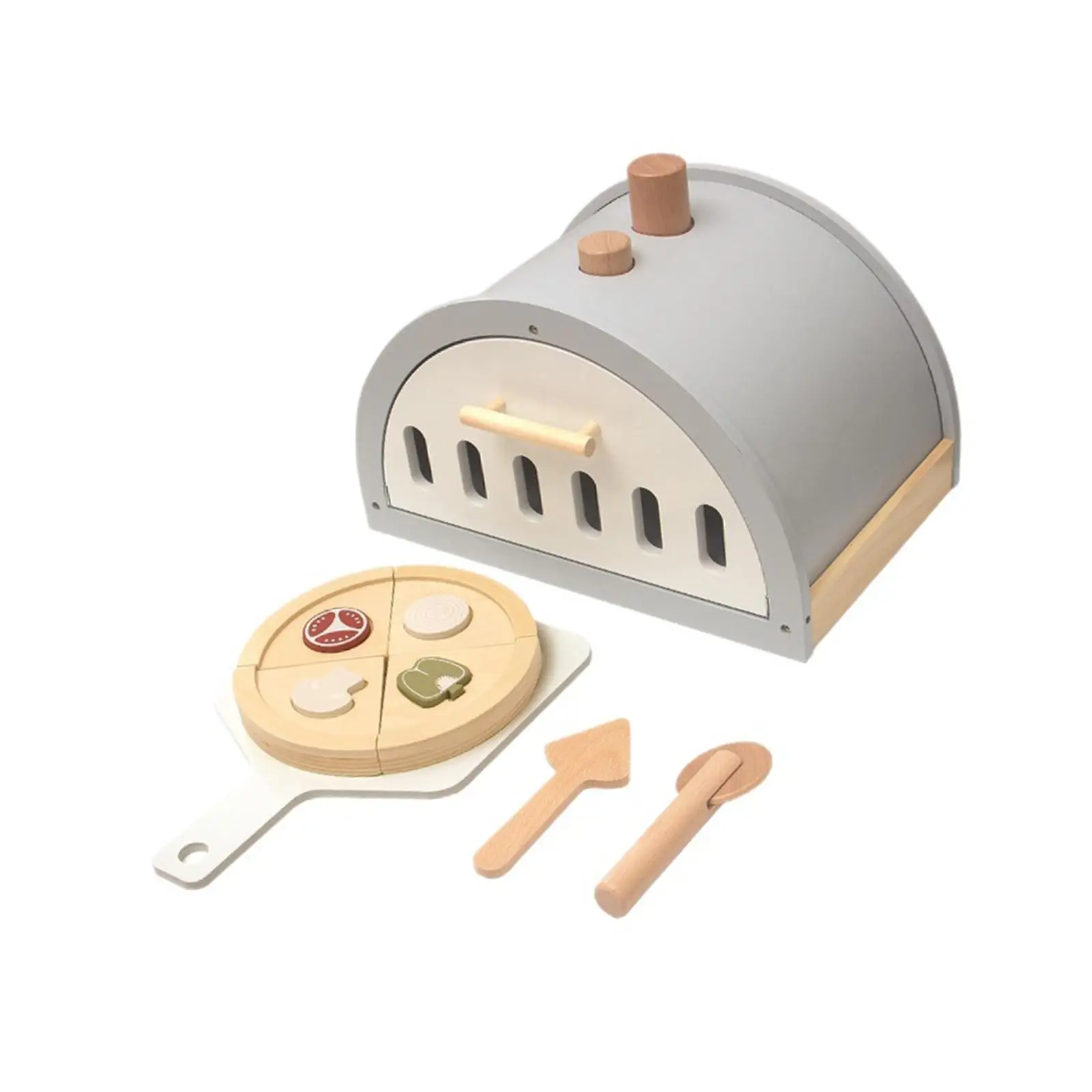 Wooden Pizza Toy Playset Role Play for Boys Girls Children Birthday Gift