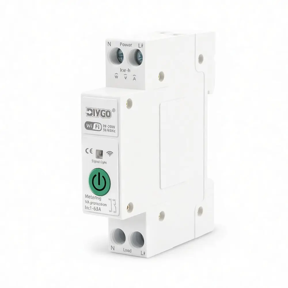 Smart Home Wifi Circuit Breaker For Tuya App Control Energy Monitor Over Voltage Under Voltage Safeguard Timer Relay Module