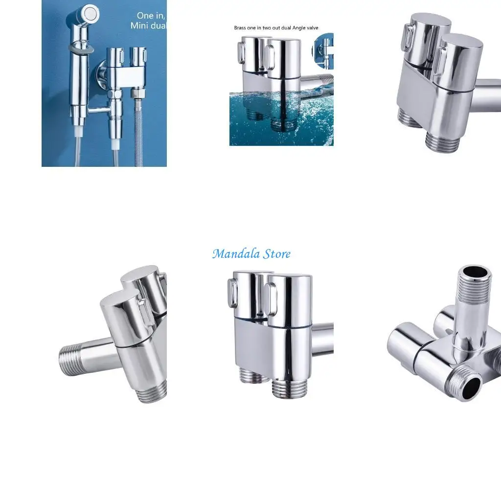 

U2JC Brass Double Angles Valves with Quick Shut 1/2inch Wall Connection Two Way Brass Valves Upgrades for Washbasins