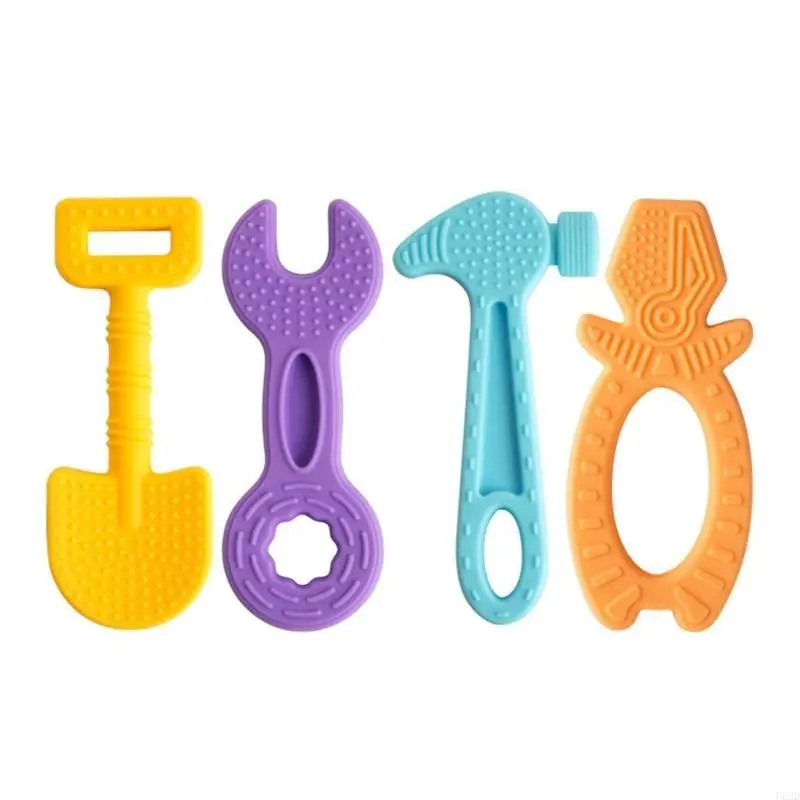 F62D Baby Teether Infantil Safe Soothe Toy Silicone Chew Toy Training Training para niñas para niñas infantiles 3 meses+