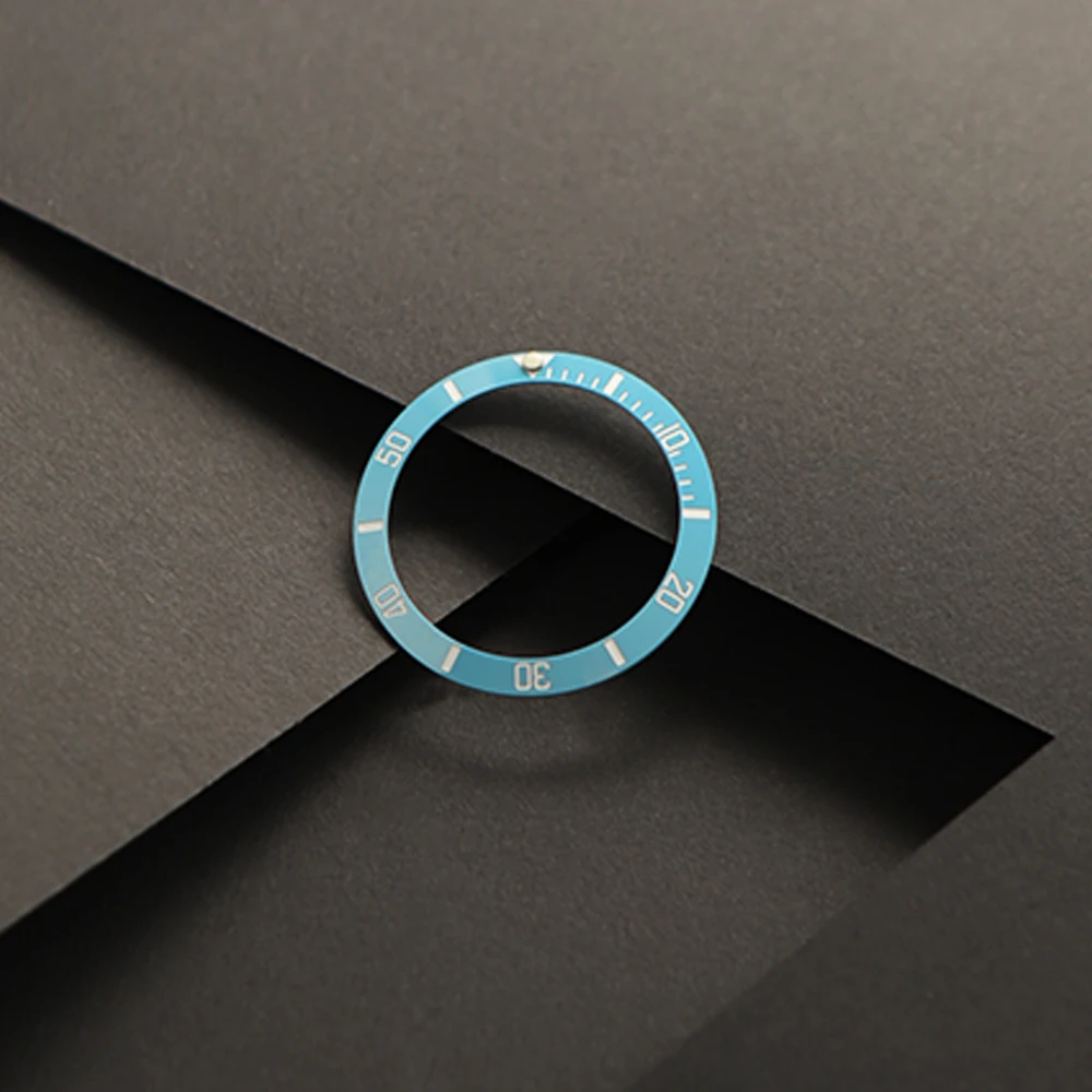38.5mm Ceramic Bezel Green Luminous Blue Glossy Black for Water Ghost Bezel Ceramic Ring Men And Women Watch Scale Ring NEW DIY