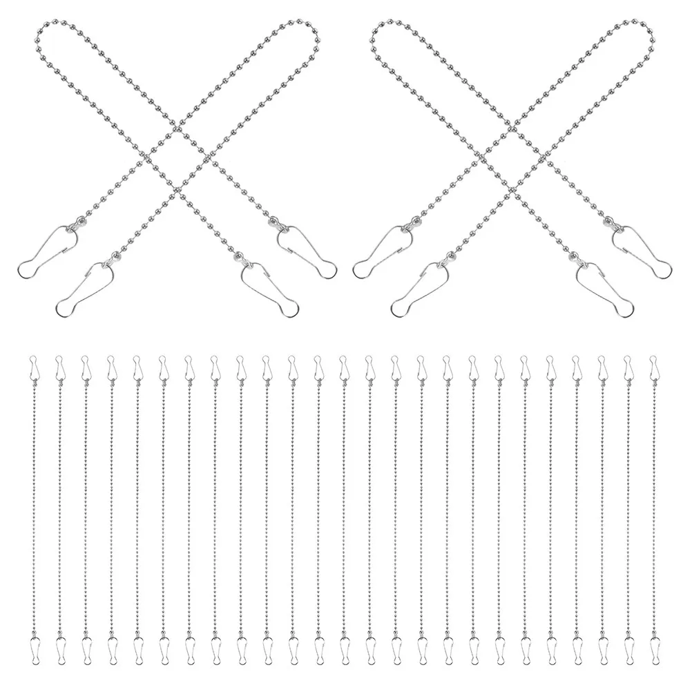 24Pcs Rust Resistant Metal Link Chain with Hook for Indoor Outdoor Use Hanging Plant Baskets Flower Pots Lanterns Wind Chimes