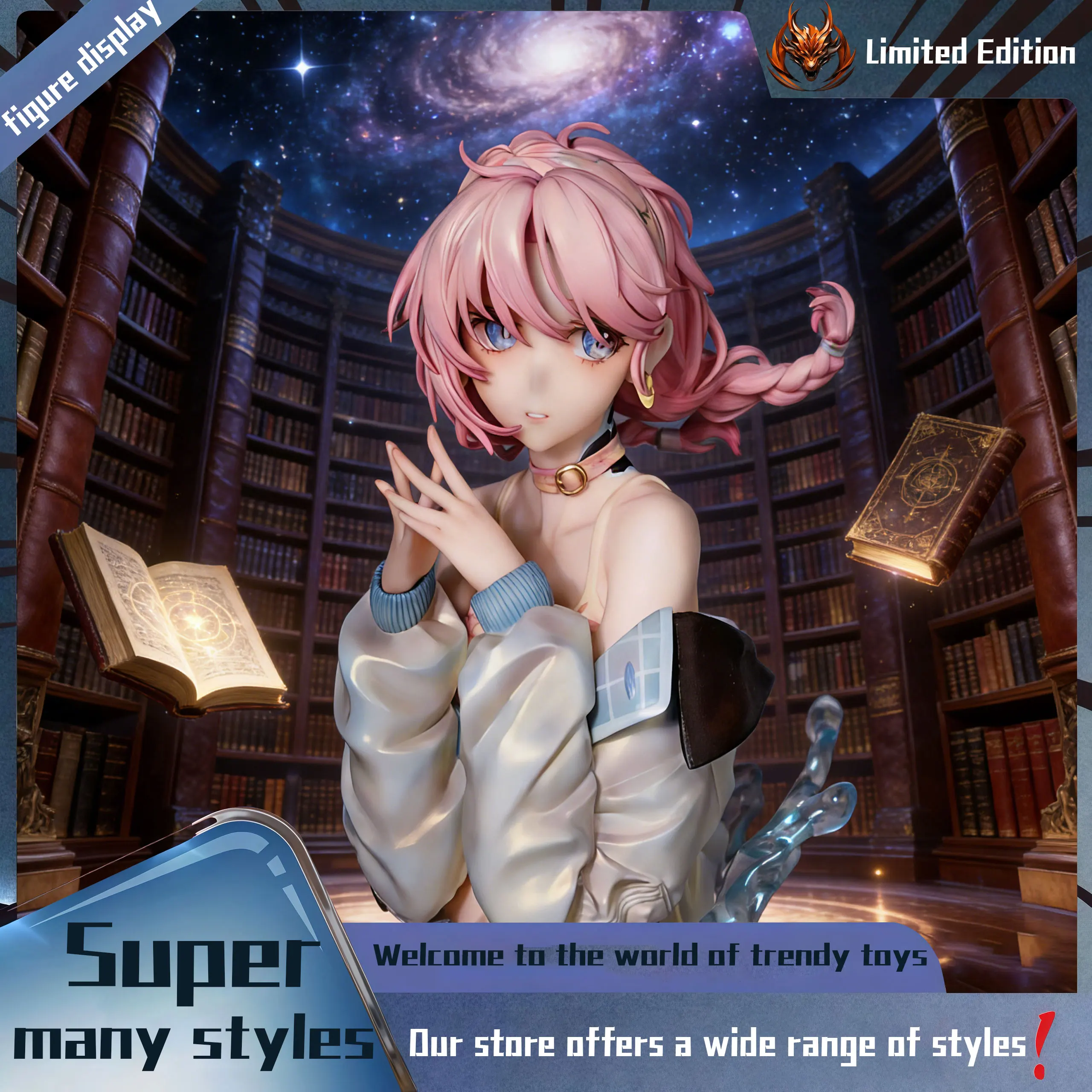 

Синие украшения ручной работы Blue Poison, аниме-аксессуары для столов, модные игрушки, подарки