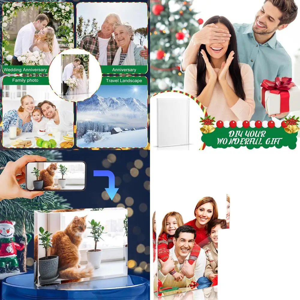 

12-Pack Crystal Sublimation Canvases for DIY Decorative Photo Frames, Rectangle, 3.9x5.9x0.8 Inches