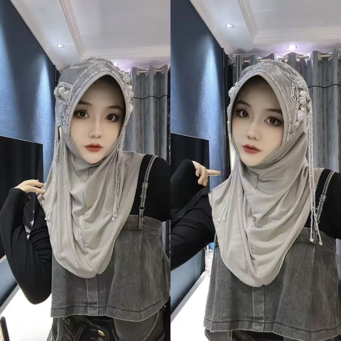 

Abaya Hijab Muslim Women Shawl Lace Headscarf Luxury Tassels Scarf Malaysia Prayer Kufi Islam Saudi Arabia Turban 05501