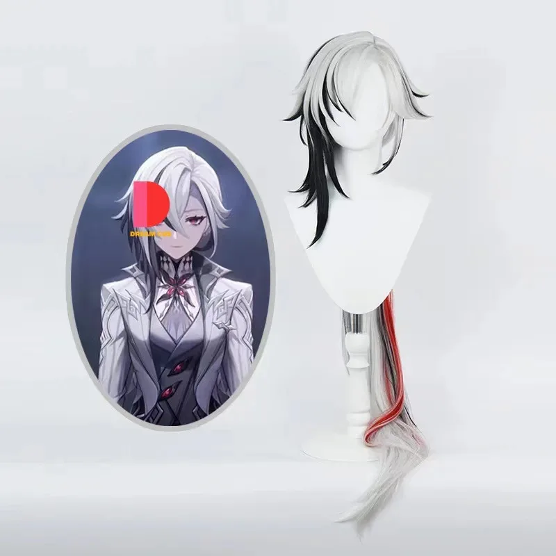 Genshin Impact в наличии Knave Harlequin Косплей Костюм Fatui Harbinger Полный комплект Сапоги на каблуке Парик Высокое качество для фанатов Вечеринка