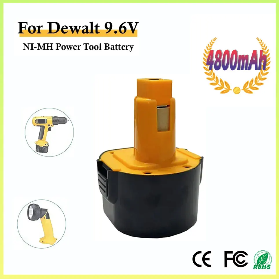 

6800mAh 9.6V For Dewalt Ni-MH Battery DE9061 DE9062 DW9060 DW9061 DW9062 EZWA DE9036 29 4800mAh 9800mAh