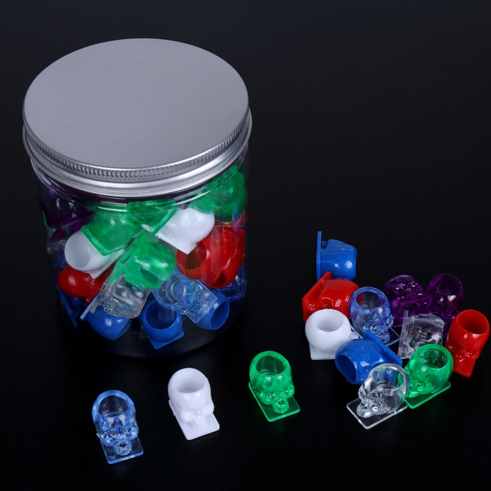 40/70PCS mixed color tattoo pigment cup disposable with base skull pigment cup skull head grafting tattoo pigment cup mixed