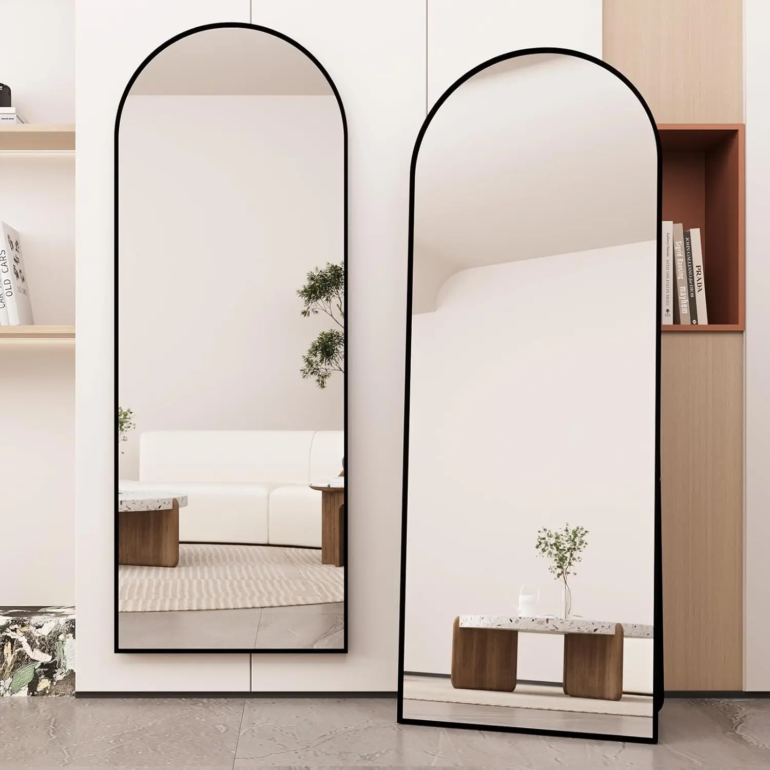 

Beauty4U Arched Full Length Floor Standing Leaning Bedroom Dressing Mirror with Black Aluminum Alloy Frame