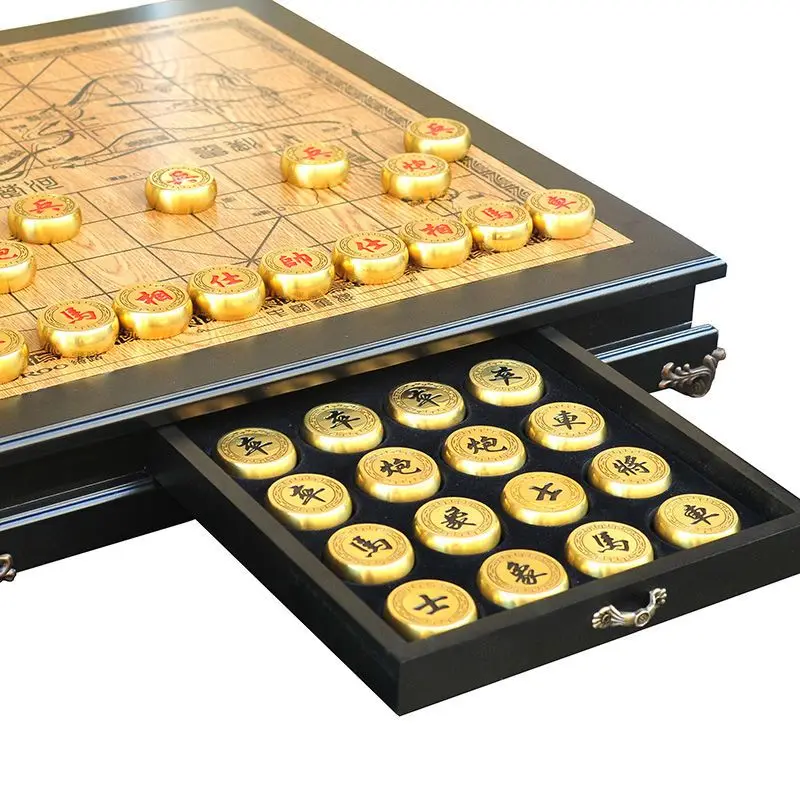 Brass Chinese chess large high-end gift folding chessboard collection