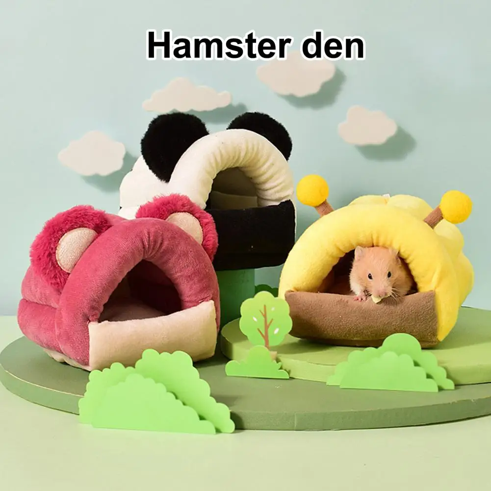 

Hamster Nest Cozy Guinea Pig Bed Winter Warm Plush Hideout Small Animals Resting Cave for Rabbits Guinea Pigs Ferrets