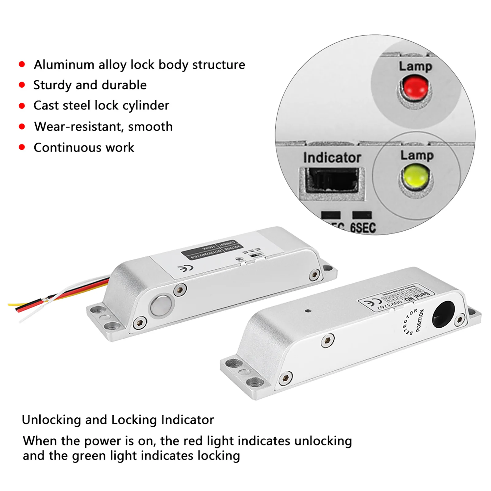 DC12V 1000KG Electric Drop Door Lock Magnetic Induction Gate Entry Access Control