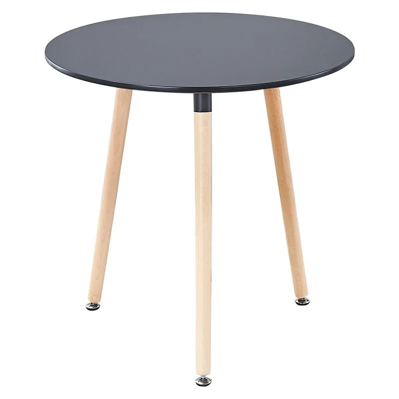 Formwell Round dining table Modern Style Side Table with Natural Wood Legs Dining  Lounge Table for60/70/80cm round