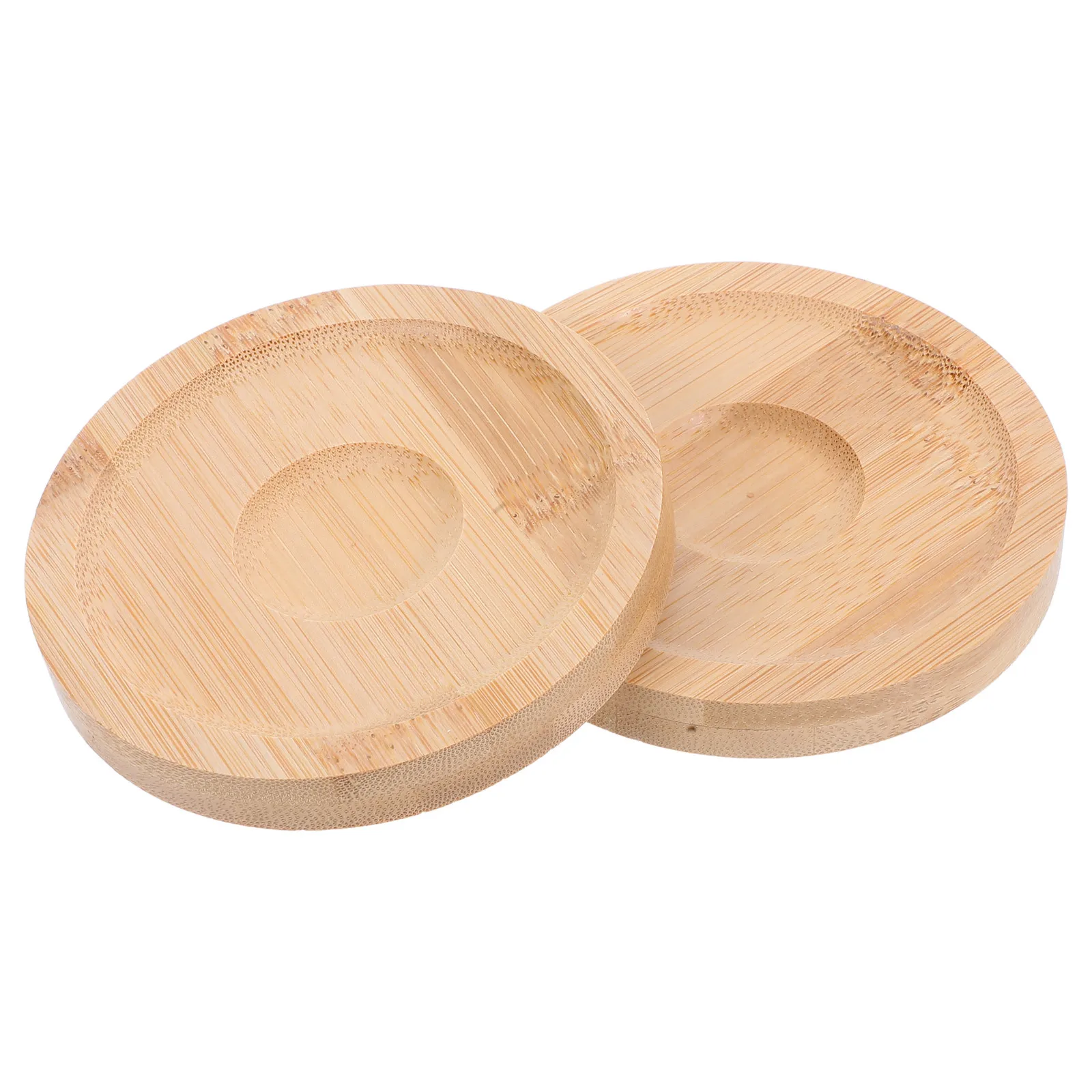

2pcs Bamboo Drink Coasters Grain Non-Slip Reusable For Wine Beer Coffee Cups Home Bar Party Decor Stable Base Modern
