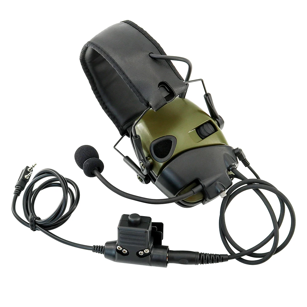 Tactical Shooting Earmuffs External Mic Kit with Tactical U94 Ptt for Howard Leight Impact Sport Electronic Shooting Headset