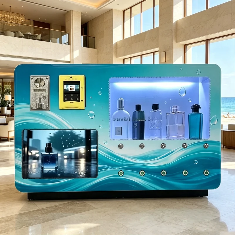 Perfume Sample Vending Machine Automatic Self Service Fragrance Dispenser Multi Scents Mobile And Coin Payment Gear Customized