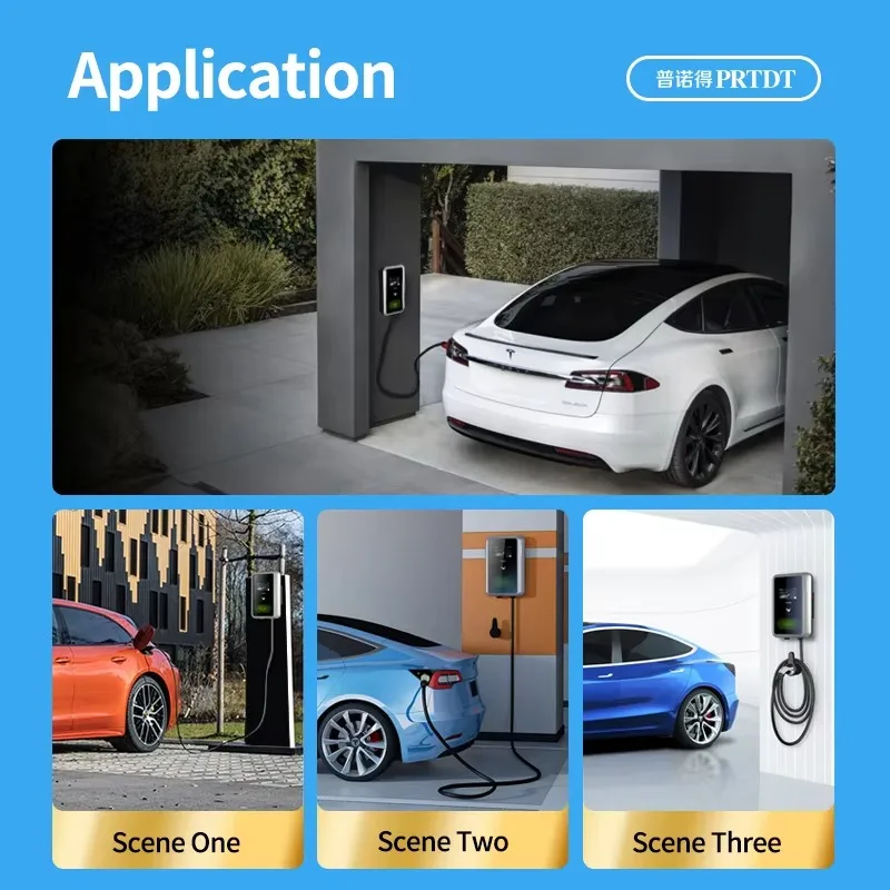 PRTDT OEM ODM voiture électrique solaire EV chargeur Type 2 AC boîte murale maison EV Station de recharge avec affichage