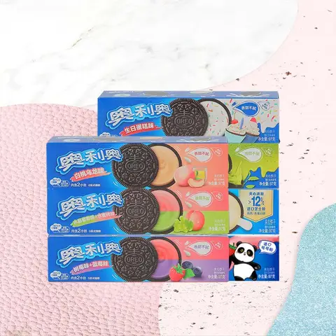 Oreo Sandwich Cookies 3.42oz(97g)*4 Packs children's snacks