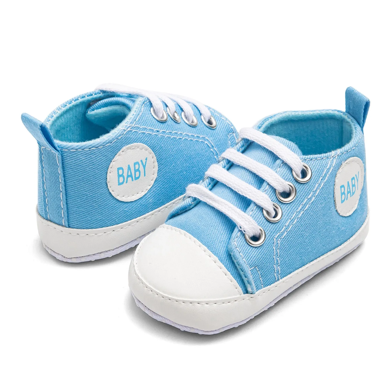 Baby Canvas Classic Sports Sneakers Newborn Baby Boys Girls Print Star First Walkers Shoes Infant Toddler Anti-slip Baby Shoes