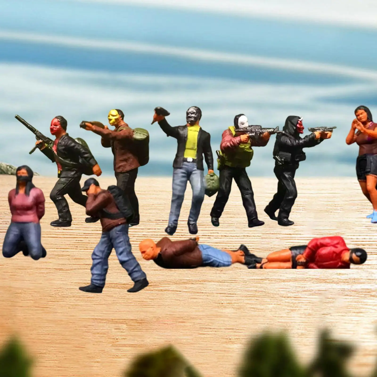 5 stuks 1/64 mensen figuren film rekwisieten trein spoorwegindeling decoratie miniatuur scènes hars beeldjes diorama landschap