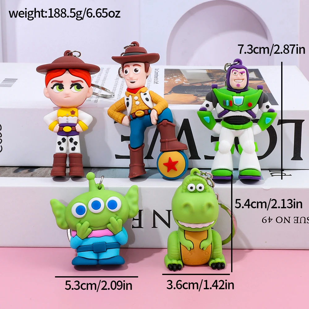 5 قطعة ديزني أنيمي قصة لعبة الطنانة الخفيفة جيسي وودي الغريبة لوسو البلاستيكية نموذج حقيبة سلسلة مفاتيح قلادة لطيف الحلي الاطفال عيد ميلاد