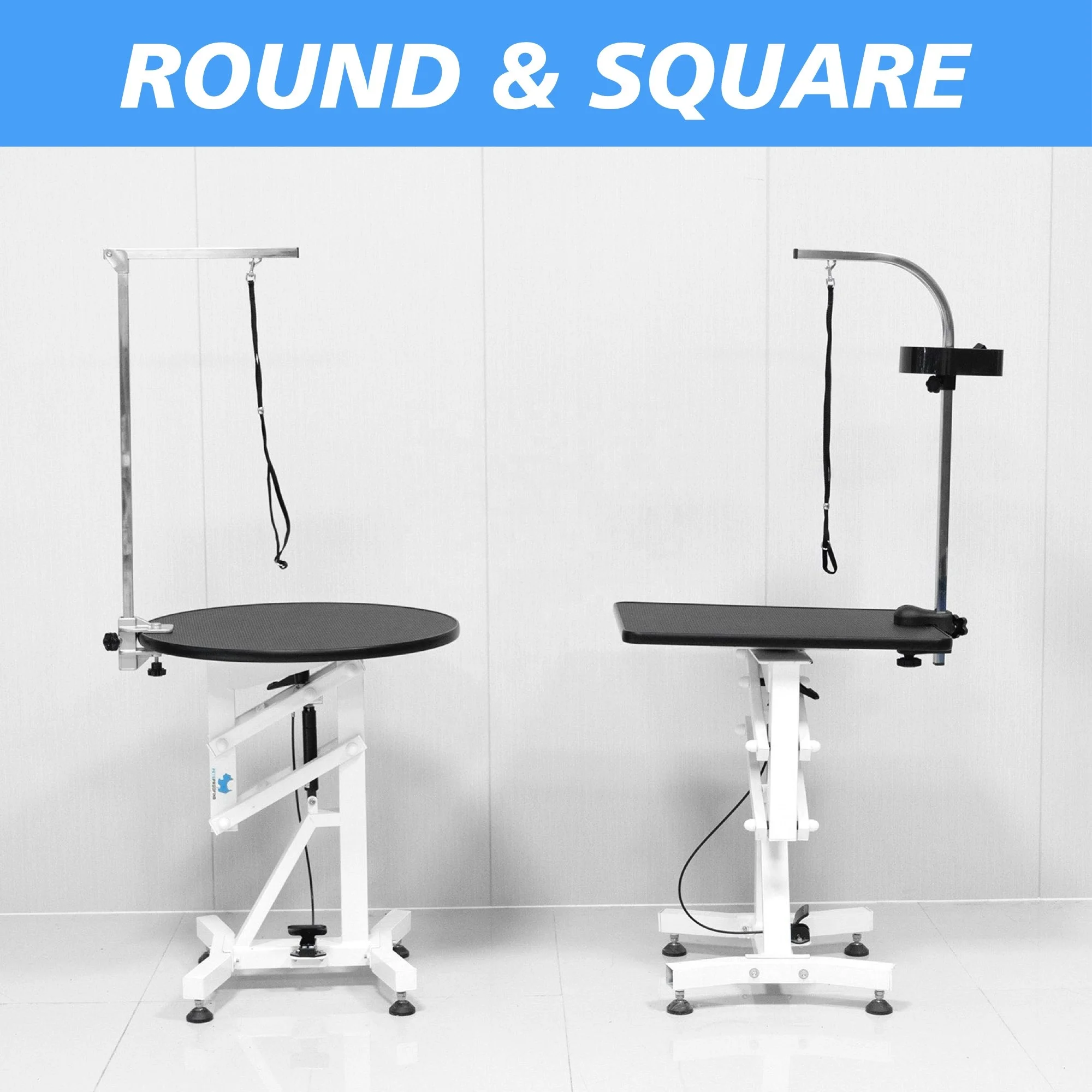 طاولة العناية بالكلاب من الفولاذ المقاوم للصدأ مع رفع هيدروليكي، قاعدة قابلة للتعديل، كبيرة ومتوسطة وصغيرة، سهلة التنظيف