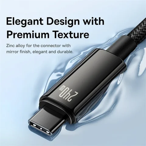 Кабель Baseus 240 Вт USB C для iPhone 17 16 15 Plus Pro Max Supercharge для Macbook Кабель для быстрого зарядного устройства типа C для xiaomi Samsung