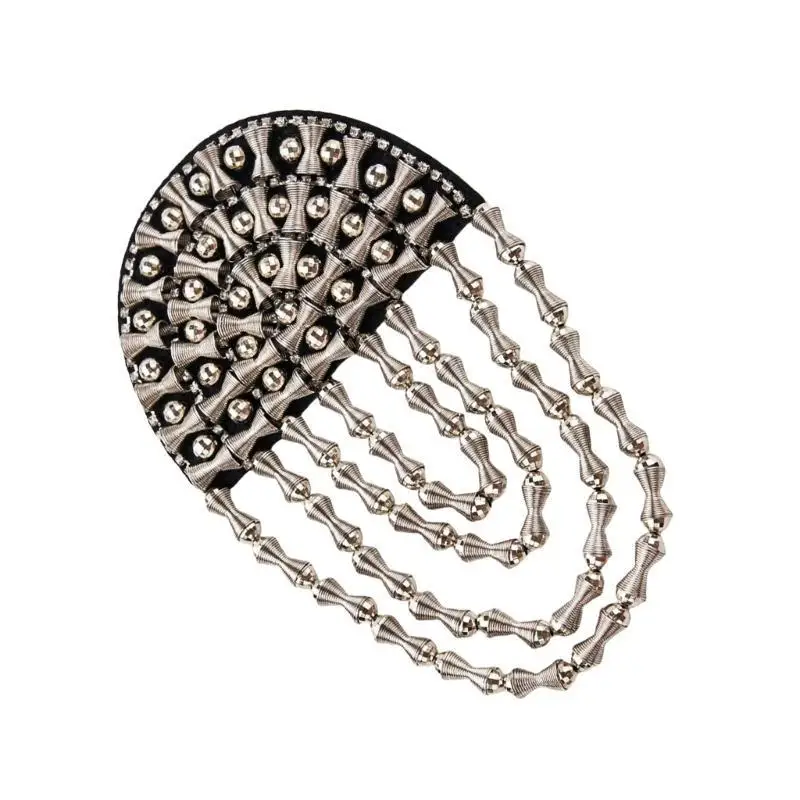 

652F Beads Tassels Epaulet Tassels Chain Fashion Этнические стили Epauetettes Badge Pads для различного случая