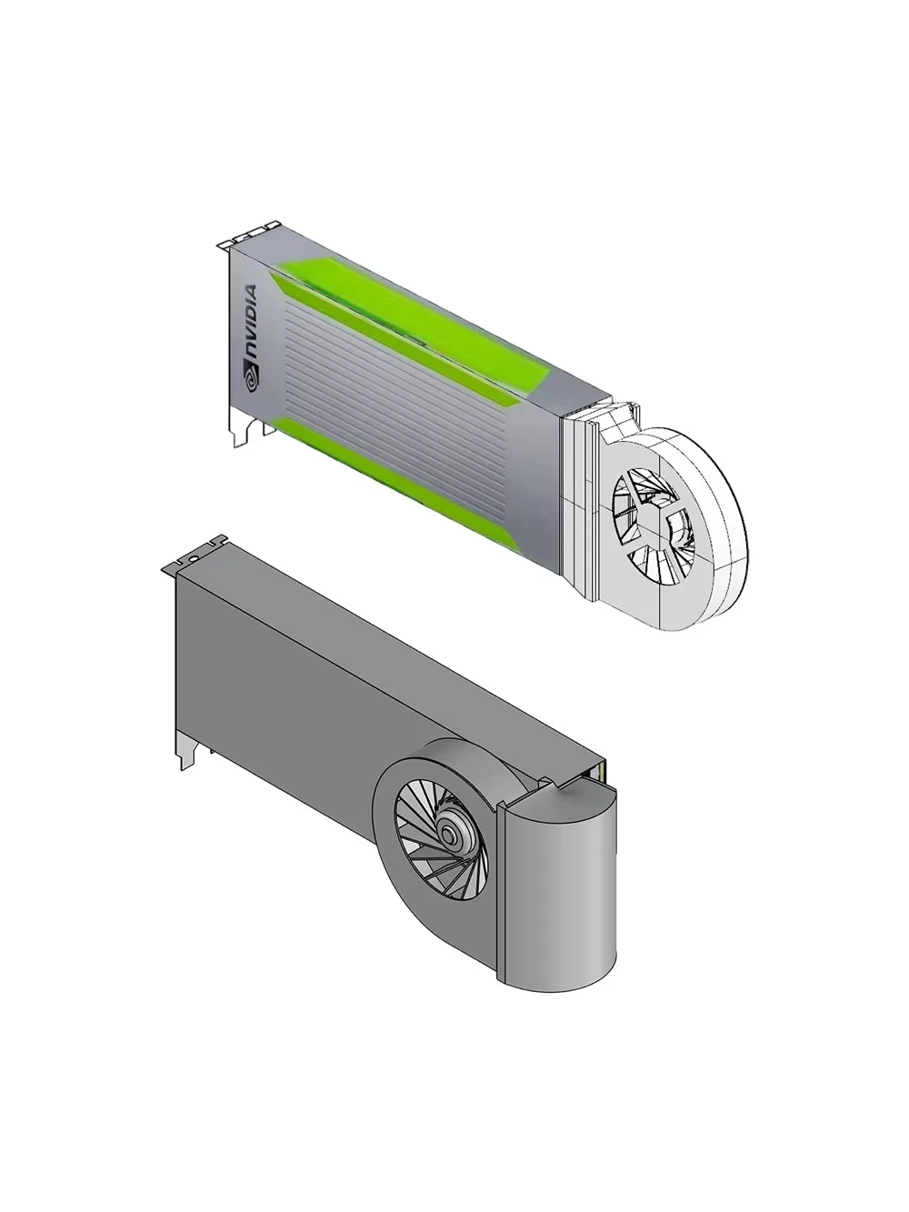 ADT-Link Silent Turbo Fan GPU Cooler Heatsink dla NVIDIA Tesla V100 / P40 / M40 / P100 Uniwersalne zewnętrzne rozwiązanie chłodzące — 2